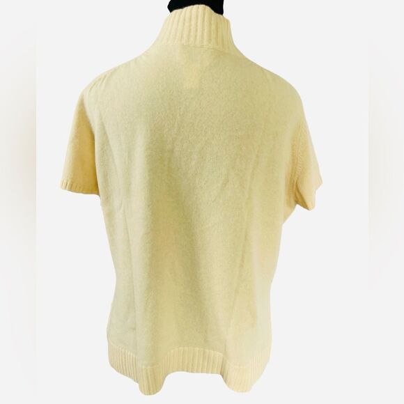 Vintage Cashmere Wool Twinset Size XL Cardigan Cable Knit Butter Yellow - Picture 6 of 9